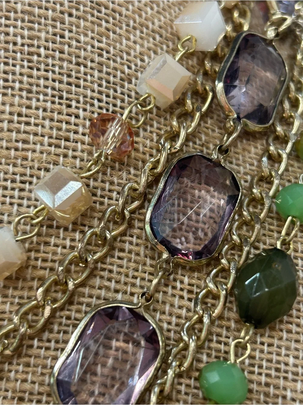Beautiful multi strand glass and beaded necklace